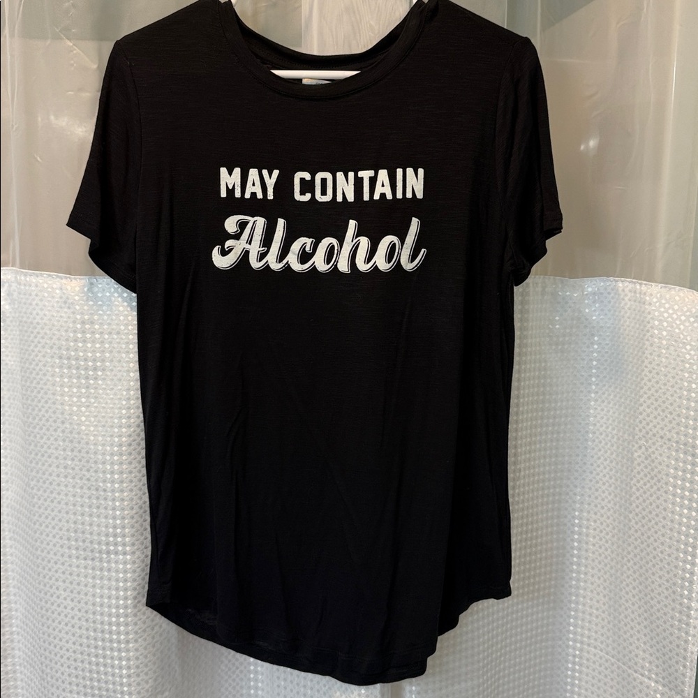 NWOT Maurices Flowy Graphic Tee “May Contain Alcohol” - Small